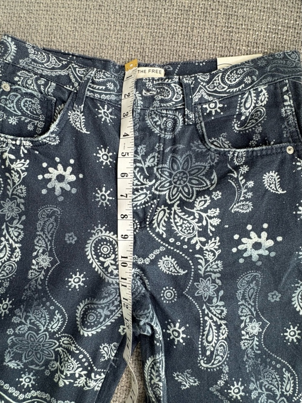Free People x We The Free Paisley Barrel Jeans Size 28 New - Picture 8 of 13
